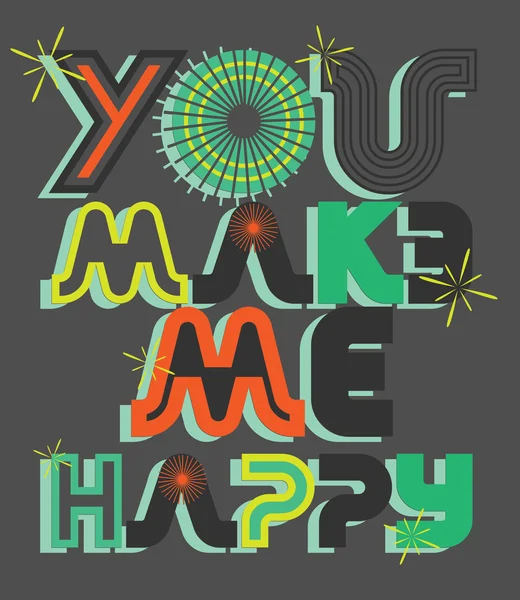 Tipografía del lema feliz — Archivo Imágenes Vectoriales