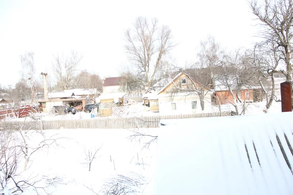 Vinter i byn — Stockfoto