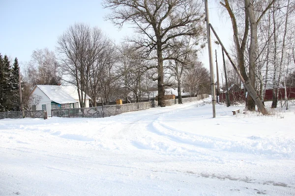 Winter in village — Stock Photo, Image
