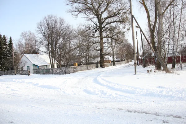 Winter in dorp — Stockfoto