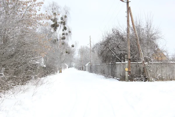 Vintern i byn — Stockfoto