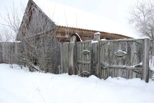 The village in winter — Stockfoto