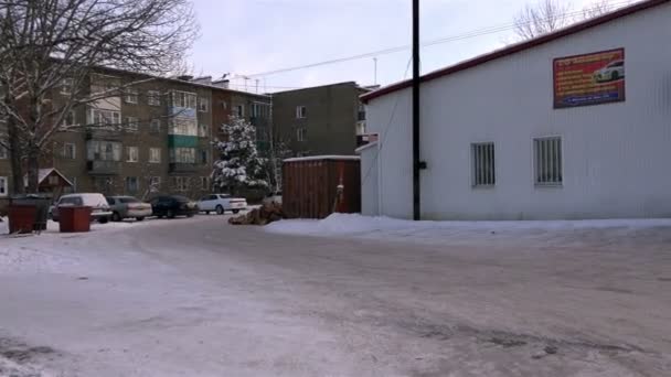 Overview Street in the village of Tomsk Milkovo Kamchatka region in the eastern part of Russia. — Stock Video