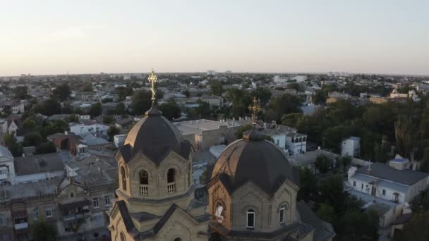 Vue de dessus du vieux quartier de faible hauteur — Video