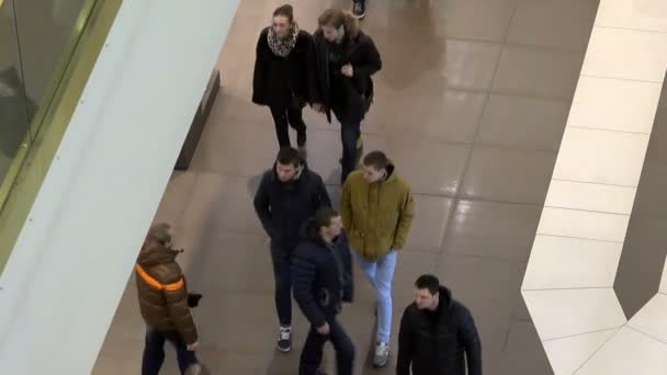 ST PETERSBURG, RÚSSIA-Outubro 25, 2014, shopping center Gallery, pessoas com lojas bypasses shopping complex — Vídeo de Stock