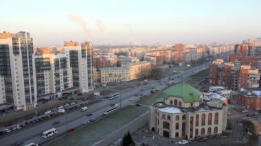 Saint-Petersburg, Rusya Federasyonu-29 Kasım 2014 Leninsky Prospekt. Yukarıdan şehir konut çeyrek görüntülemek