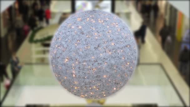 花环装饰在农历新年假期前的购物商场 — 图库视频影像
