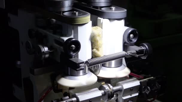 Lathe foreign manufacture turned parts for clockwork. 50 FPS — Stock Video