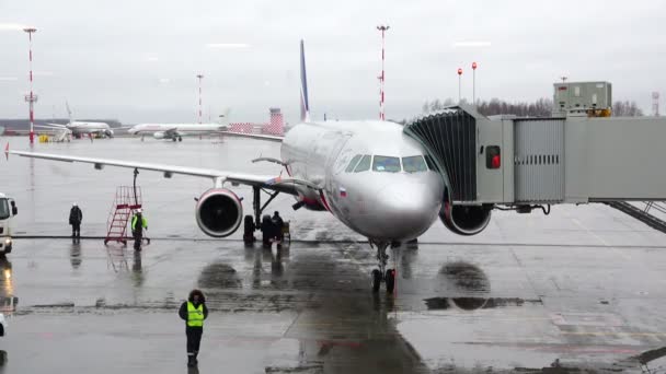 ロシア、サンクトペテルブルク、2015 年 3 月 3 日 - サービス航空機の離陸空域の前に — ストック動画