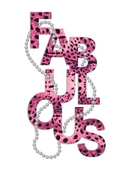 Gráfico de eslogan elegante con textura de leopardo — Foto de Stock