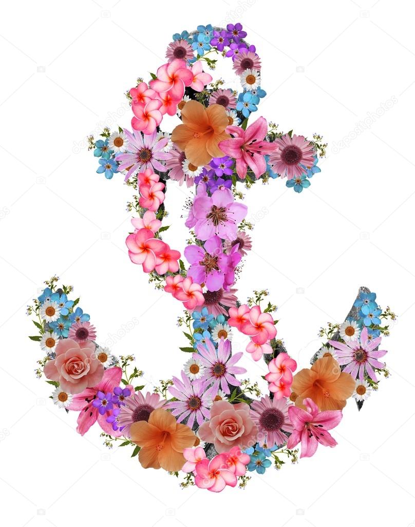 floral anchor print for t-shirt