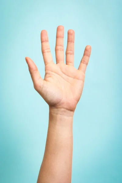 Hand Concept Blue Background — Stock Photo, Image