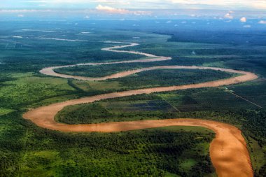Çamurlu kahverengi nehir Borneo