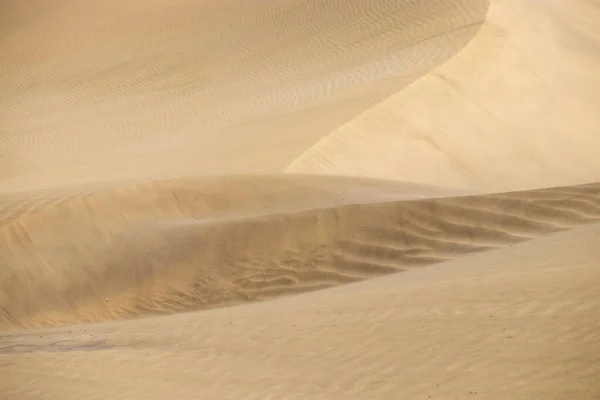 Goldene Wüstendünen Die Vom Wind Bewegt Werden — Stockfoto