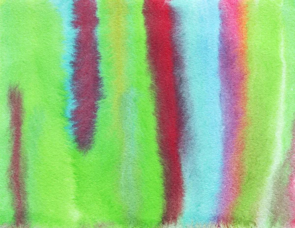 Verde rojo y azul acuarela tiras fondo en el papel de textura — Vector de stock