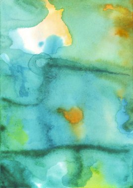 Açık mavi ve sarı sulu boya renkli