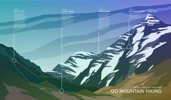 Hoge bergen en de kalme meer water landschap — Stockvector