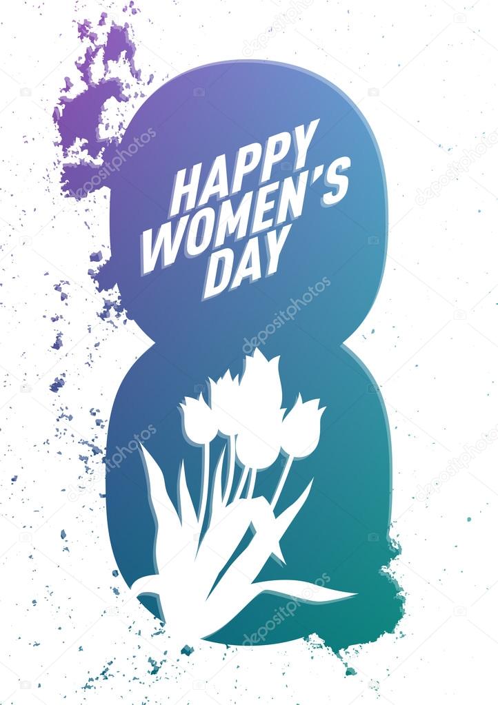 Happy women's day 8 of march greetings card
