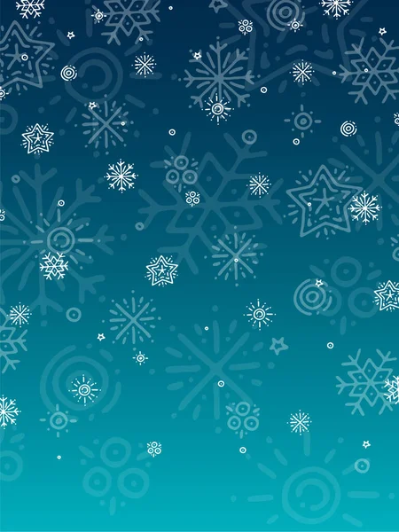 Neujahr Weihnachten Hintergrund mit Schneeflocken Bild — Stockvektor