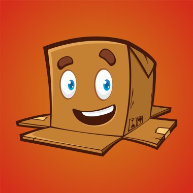 Paket kutu tatlı gülümseme ile