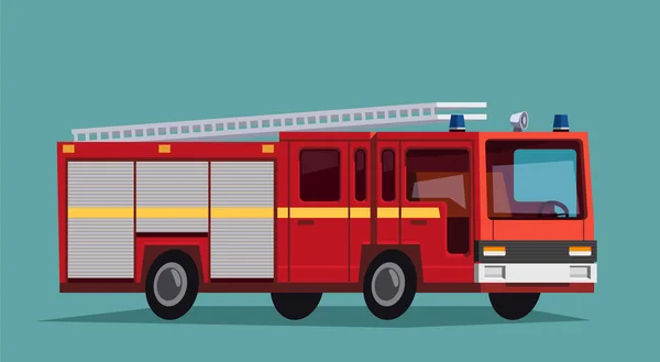 Červené hasičské auto motor — Stockový vektor