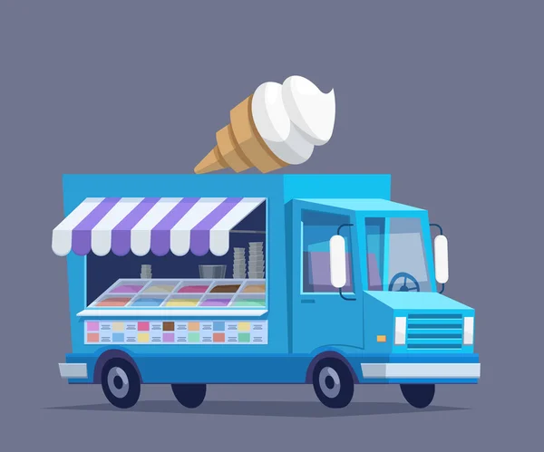 冰激淋多彩卡车 — 图库矢量图片