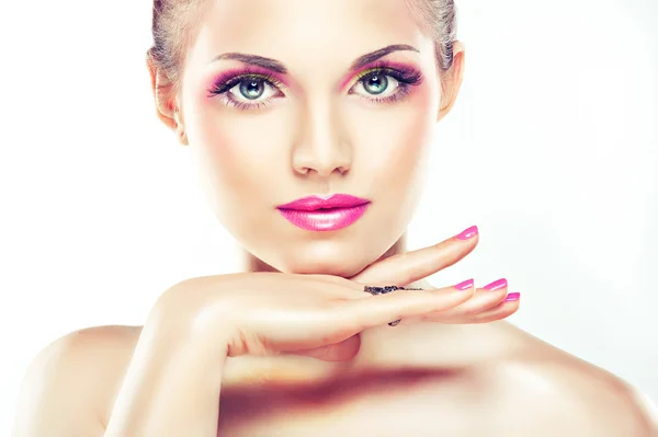 Piękne kobiece kobieta model Idealny manicure — Zdjęcie stockowe