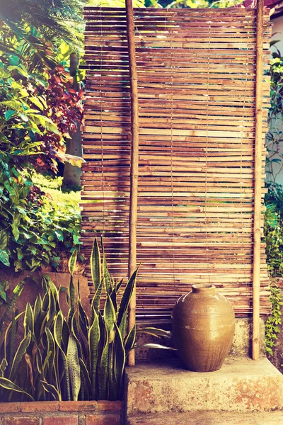 Latar belakang pagar bambu — Stok Foto