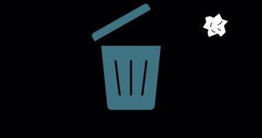 Çöpleri çöpe atan animasyon. Kamera Alfa Kanalı