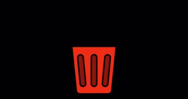 Çöpleri çöpe atan animasyon. Kamera Alfa Kanalı