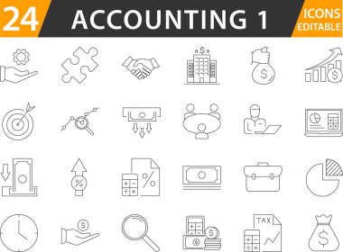 Düzenlenebilir vuruşlarla muhasebe satırı simgesi belirlendi.