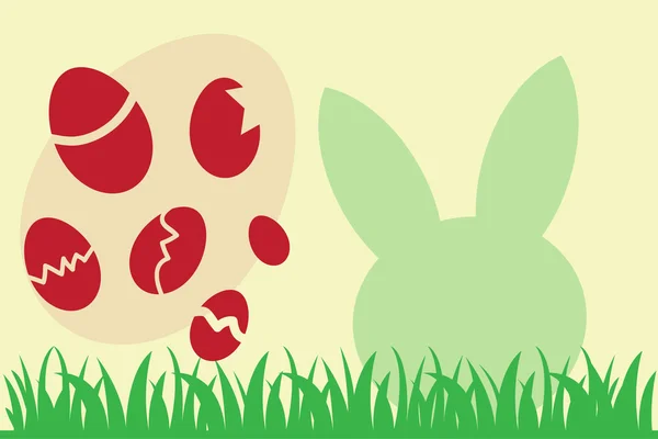 Easter Eggs and rabbit silhouette — Stock Photo, Image