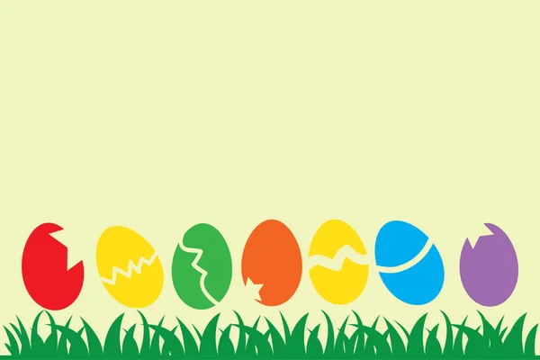 Easter Eggs and green grass — Stock Photo, Image