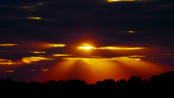 Color Puesta de sol sobre el río — Vídeos de Stock