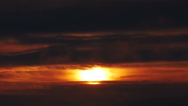 Sol grande con cielo naranja — Vídeo de stock