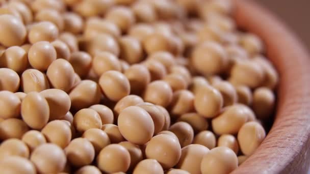 Rauwe soja, bovenaanzicht textuur, vezelrijk, aanvullend voedsel, Proteïne gezond voedsel, sojabonen biologisch, zaden — Stockvideo