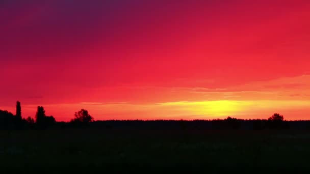 Nube roja Salida del sol — Vídeo de stock