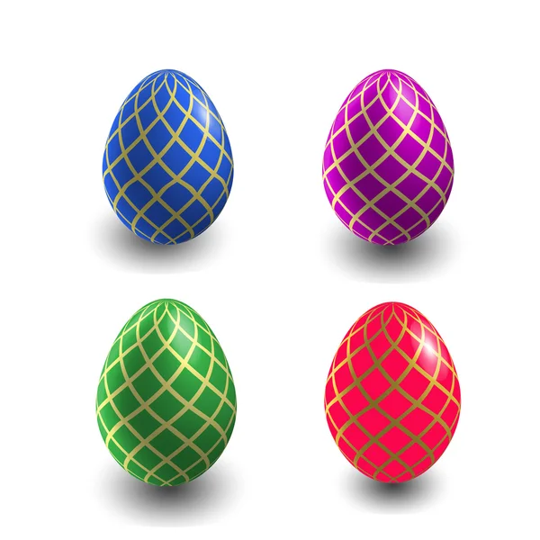 Küme dört Paskalya yumurta renkli