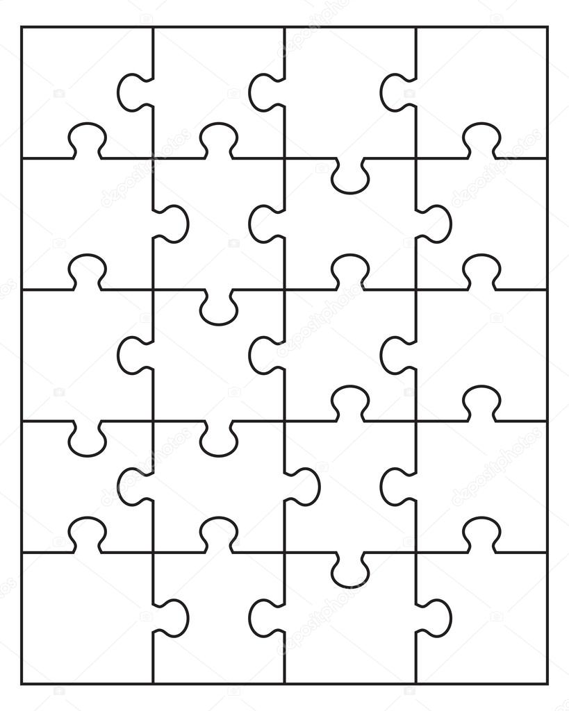 white puzzle vector