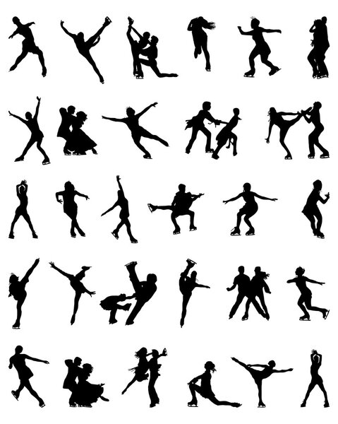 figure skaters, vector