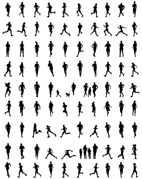 Silhouettes de coureurs — Image vectorielle