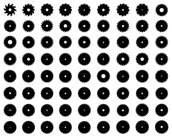 Silhouettes Lames Scie Circulaires Sur Fond Blanc Graphismes Vectoriels