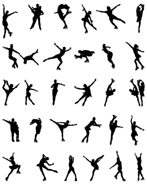 silhouettes of skaters