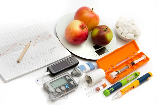 Accessories you need to control diabetes — Stock Photo, Image