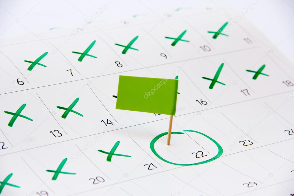 Pin the event day on calendar with flag