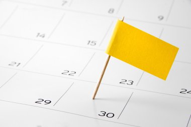 Flag the event day or deadline on calendar 2016 clipart