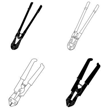 Kablo ve demir kesiciler ikon vektör illüstrasyon tasarımı