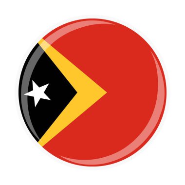 Doğu Timor Ulusal Yuvarlak Daire Bayrak Resmi Simgesi