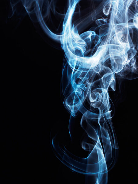 Abstract smoke lines on black background