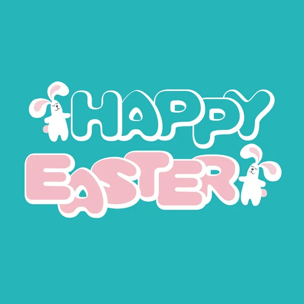 Tarjeta de felicitación de Pascua con conejos — Vector de stock